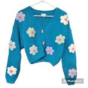 Women's flower embroidered cardigan